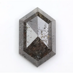 hexagon cut black loose natural diamond ring and natural diamond engagement ring