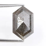 hexagon cut black loose natural diamond ring and natural diamond engagement ring