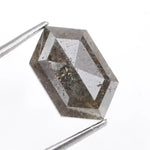 hexagon cut black loose natural diamond ring and natural diamond engagement ring
