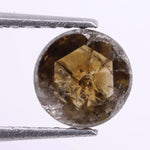0.69 Ct round rose cut brown yellow natural diamond loose fancy color gemstone for jewelry making and custom fine jewelry designs
