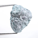 uncut blue diamond and uncut diamond ear studs with natural rough texture