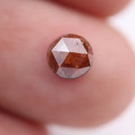 0.88 Ct round rose cut red natural diamond loose fancy color gemstone for handmade jewelry and custom fine jewelry designs