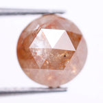 1.24 Ct round rose cut peach pink natural diamond loose fancy color gemstone for ring making and custom fine jewelry designs