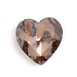 brown color gold heart necklace with diamond in the middle
