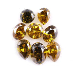 1.25 Ct Brown Yellow Colored Diamond Mix Shaped Lab Created Diamond Use For Jewerly