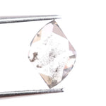 0.87 carat antique cut black and white lab grown diamond loose dual-tone diamond with vintage faceting for custom jewelry.