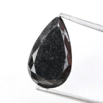 pear cut, black grey natural loose diamond, artistic queen themed diamond princess jewelry concept design