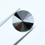 Natural black diamond round cut loose stone for custom jewelry making, elegant authentic black diamond.