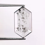 1.72 Ct white & Black Hexagon cut lab grown diamond loose stone with elegant crescent shape and bright brilliant facets