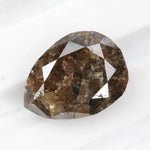 pear cut, brown champagne natural diamond, stud diamond earrings with brilliant polished finish.