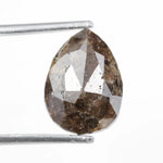 pear cut, brown champagne natural diamond, stud diamond earrings with brilliant polished finish.