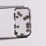 2.24 Ct white & Black Emerald cut lab grown diamond loose stone with radiant sparkle and precise curved facets