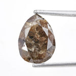 pear cut, brown champagne natural diamond, stud diamond earrings with brilliant polished finish.
