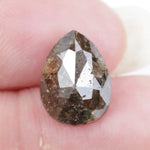 pear cut, brown champagne natural diamond, stud diamond earrings with brilliant polished finish.