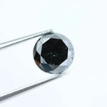 Natural 1.46 Ct black diamond round cut loose diamond for engagement ring, unique fine jewelry stone