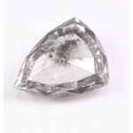 1.25 Ct Trillion cut white & balck lab grown diamond loose stone with soft rounded edges and bright brilliant facets for custom engagement ring and fine jewelry design