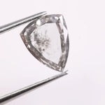 1.25 Ct Trillion cut white & balck lab grown diamond loose stone with soft rounded edges and bright brilliant facets for custom engagement ring and fine jewelry design