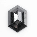 hexagon cut , grey black natural loose diamond, hexagon cut vs round cut diamond comparison guide jewelry shapes