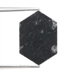 hexagon cut , grey black natural loose diamond, hexagon cut vs round cut diamond comparison guide jewelry shapes