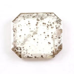 1.18 Ct black and white emerald cut lab created diamond with rectangular step facets and smooth sparkle