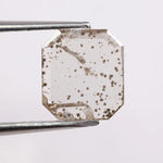 1.18 Ct black and white emerald cut lab created diamond with rectangular step facets and smooth sparkle
