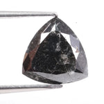 Natural black diamond stone showcasing rare fancy black color, earth-mined origin, and natural crystal formation.