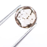 1.15 Ct round cut brown and white lab grown diamond loose stone with dual tone color and brilliant round facets for custom jewelry designs