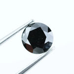 2.14 Ct natural black diamond round cut loose diamond for custom ring, authentic black diamond for fine jewelry