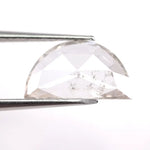 1.33 Ct white half moon cut lab grown diamond loose stone with smooth curved facets and bright sparkle