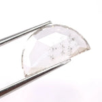 1.33 Ct white half moon cut lab grown diamond loose stone with smooth curved facets and bright sparkle