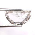 1.33 Ct white half moon cut lab grown diamond loose stone with smooth curved facets and bright sparkle