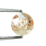 orange colour round cut diamond stud earrings