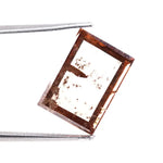 3.76 Ct brown princess cut lab grown diamond loose stone with sharp geometric facets and rich fancy color