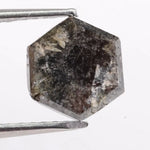 Natural 1.50 carat hexagon cut black diamond loose gemstone antique style for jewelry making