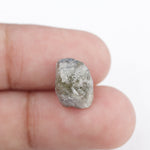 grey color loose natural rough diamond and 5.05 carat man made diamond