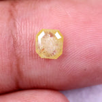 0.40 Ct Salt And Pepper Asscher cut fancy yellow diamond loose diamond for jewelry