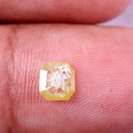 0.40 Ct Salt And Pepper Asscher cut fancy yellow diamond loose diamond for jewelry