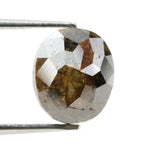 2.86 Ct brown black oval cut natural diamond with rich dual tones and brilliant sparkle for bold luxury jewelry