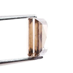 1.28 Ct rectangle cut brown and white lab created diamond with elegant contrast sparkle loose stone