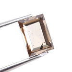 1.28 Ct rectangle cut brown and white lab created diamond with elegant contrast sparkle loose stone