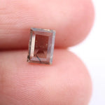 1.28 Ct rectangle cut brown and white lab created diamond with elegant contrast sparkle loose stone