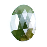 1.55 Ct natural olive green oval cut diamond loose gemstone with visible natural inclusions and faceted surface