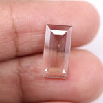 2.16 Ct brown and white Baguette cut lab grown diamond loose stone with dual tone color and clean geometric facets