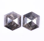5.33 Ct Hexagon Cut Diamond Pair Black Colored Diamond Use For Jewerly Unique Diamond