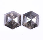 5.33 Ct Hexagon Cut Diamond Pair Black Colored Diamond Use For Jewerly Unique Diamond