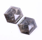 5.33 Ct Hexagon Cut Diamond Pair Black Colored Diamond Use For Jewerly Unique Diamond