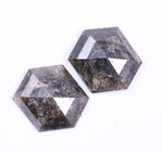 5.33 Ct Hexagon Cut Diamond Pair Black Colored Diamond Use For Jewerly Unique Diamond