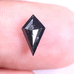 0.86 Ct kite cut salt and pepper natural diamond rustic black geometric diamond for engagement jewelry.