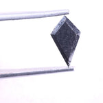 0.86 Ct kite cut salt and pepper natural diamond rustic black geometric diamond for engagement jewelry.