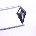 0.86 Ct kite cut salt and pepper natural diamond rustic black geometric diamond for engagement jewelry.